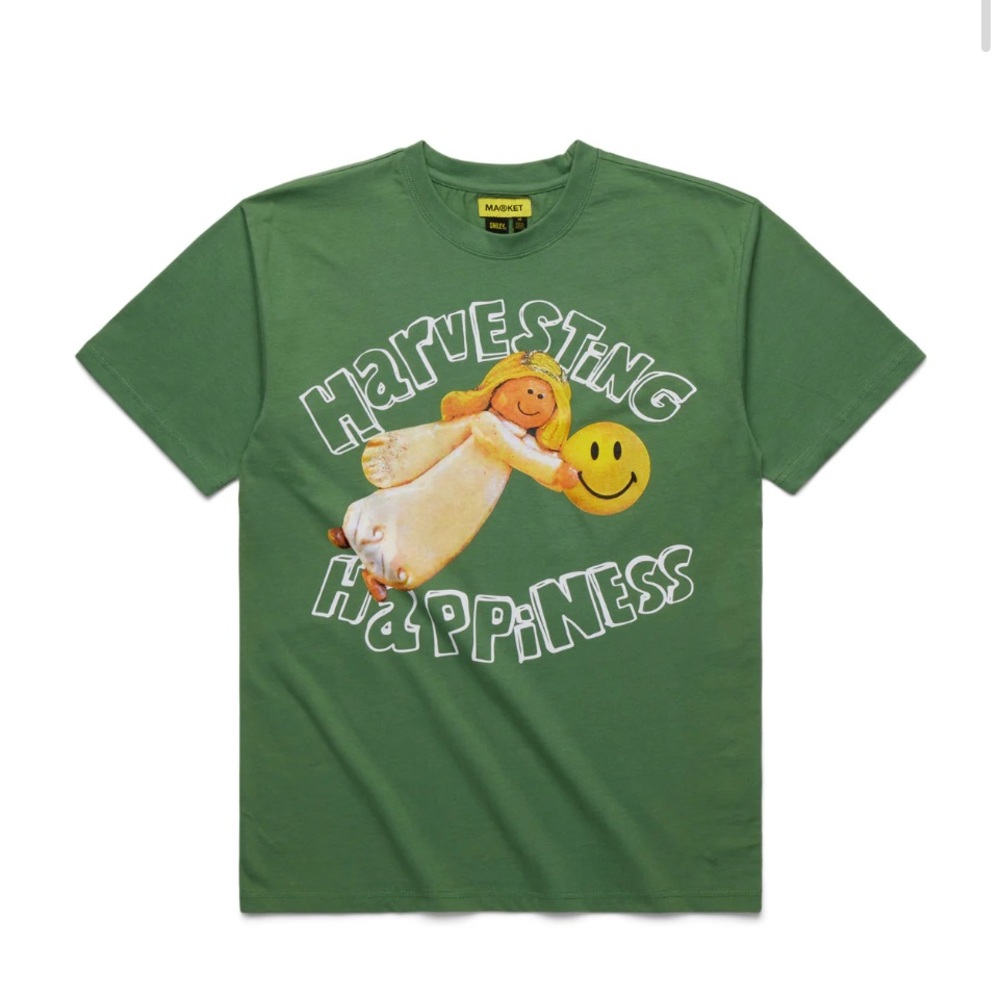 Market Smiley Angel T-Shirt in Sage 🆕
